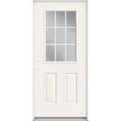 Masonite 2-Panel 6-Lite Glass White Steel Primed Pre-Hung Entry Door