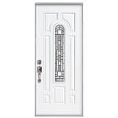 Masonite Naples Entry Door - 7-Panels with Middle Arch Lite - Primed 24 Gauge Steel - 32-in W x 80-in H