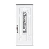 Masonite Right-Handed Pre-hung Entry Door - 8 Panels - Naples Centre-Lite Glass Arch - 32-in W x 80-in H