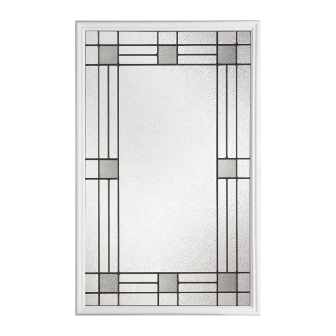 Masonite Aria Exterior Door Lite - Double Pane Decorative Glass - Charcoal Caning - 22-in W x 36-in H