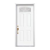 Masonite 4-Panel Entry Door - Camber Fan Lite - ENERGY STAR® - 24GA Primed Steel