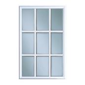 Masonite 9-Pane Exterior Door Lite - 22-in x 36-in - White Caming - Tempered Glass - Contemporary
