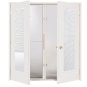 Masonite Garden Door - Retractable Mini-Blinds - Clear Glass - White - 72-in W x 80-in H