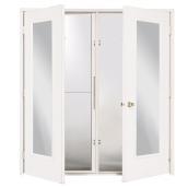 Masonite Clear 1-Lite Glass Garden Door - Weatherlock - Right-handed Outswing - White Frame - 60-in W x 80-in H