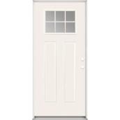 Masonite 36-in W x 80-in H 2-Panel 1/4-Lite White Steel Prehung Entry Door - Left-Hand Inswing