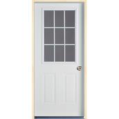 Masonite 9-Lite Steel Exterior Door - Left-Hand Opening - 34-in x 80-in - Primered