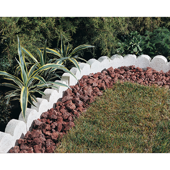 Oldcastle Scalloped Straight Landscape Edger Concrete Grey 24-in L x 6-in H x 2-in W