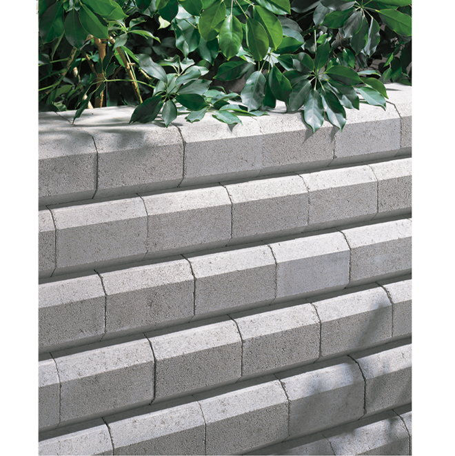 Oldcastle Universal Slope Wall Block Concrete Grey 11-in L x 1/2