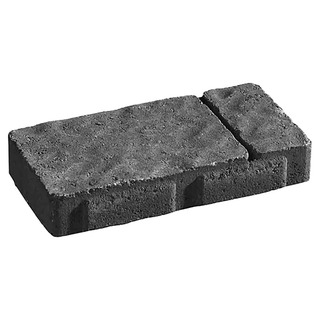 Permacon Domino Paver Block - Concrete - Charcoal Grey - 6-in L x12-in W x 2-in H