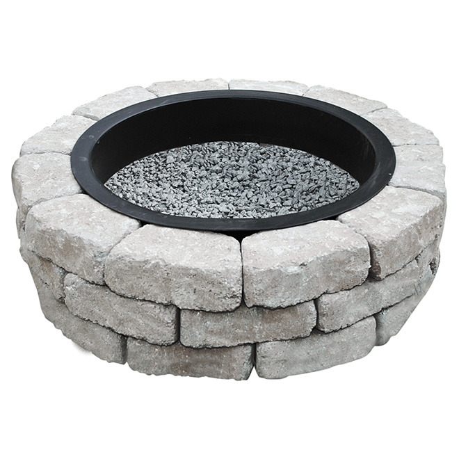 Permacon Beltis Fire Pit Kit Grey Charcoal