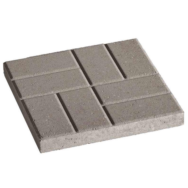 Oldcastle Brick Pattern Slab Conrete Grey - 16 x 16-in