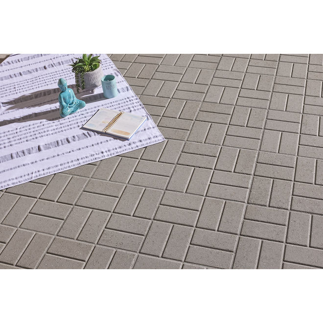 Oldcastle Brick Pattern Slab Conrete Grey - 16 x 16-in