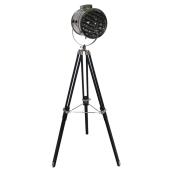 Lampe sur pied, style projecteur, noir/chrome, 48,42"