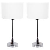 Table Lamp Set - 60W - Chrome - 2 Pieces
