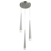 Luminaire suspendu à 3 lumières, Excalibur, Acier brossé