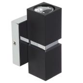 Applique murale, Chrono, 2 ampoules, 35 W GU10, chrome/noir