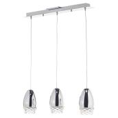 Suspension à 3 lumières, Pinwheel, chrome/cristal