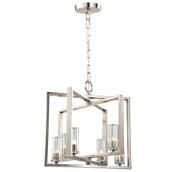 Chandelier - 6 Lights - Crystal Glass - Satin Nickel