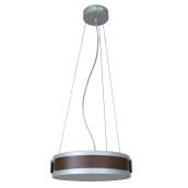 Suspension, DEL, gris mat et accent de bois foncé