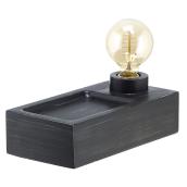 Bosco Table Lamp with 60 W Vintage Bulb - Dark Wood