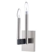 Lumirama Ivanna Bedroom Vanity Wall Sconce - 2 Candelabra E12 Bulbs (Not Included) - Satin Nickel Finish - Uplighting
