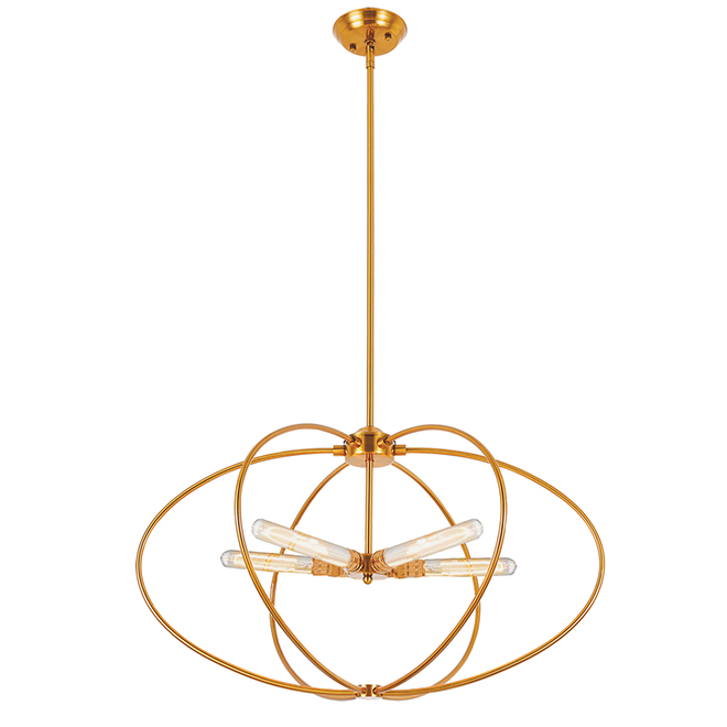 Image of Lumirama | "Caruzo" 6-Light Pendant Fixture - 60 W - Gold | Rona
