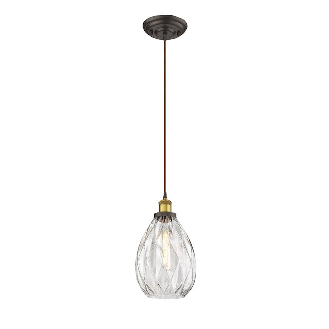 "Verrono" 1-Light Pendant Fixture - 60 W - Black Matte