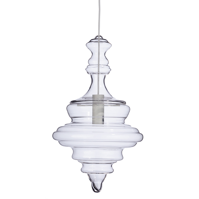 Pendant Light Vetro - 1-Light - Glass Finial - 14.5''