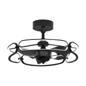 Delphïna 24-in Ceiling Fan with Integrated Light and Remote - 3 Blades - Matte Black