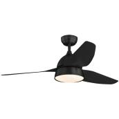 Lumirama Mackenzy 48-in Ceiling Fan with Integrated LED Light - Acrylic/Glass - Black - 150 W