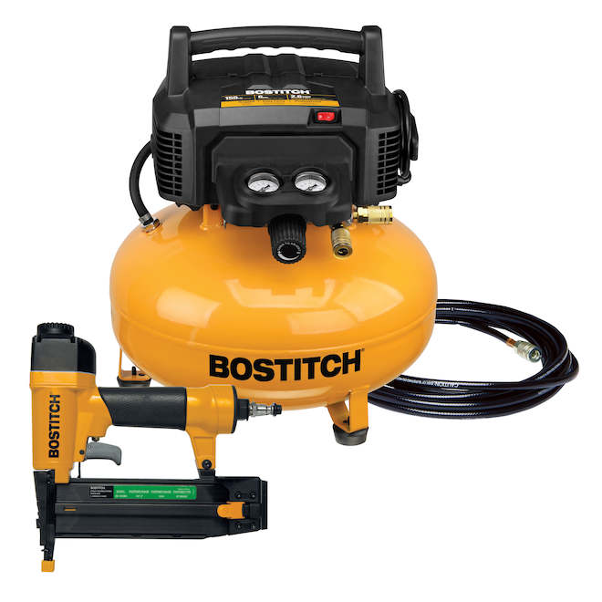 Bostitch Air Compressor and Brad Nailer Kit Corded Oil free 18-ga 6-gal 0.8 HP