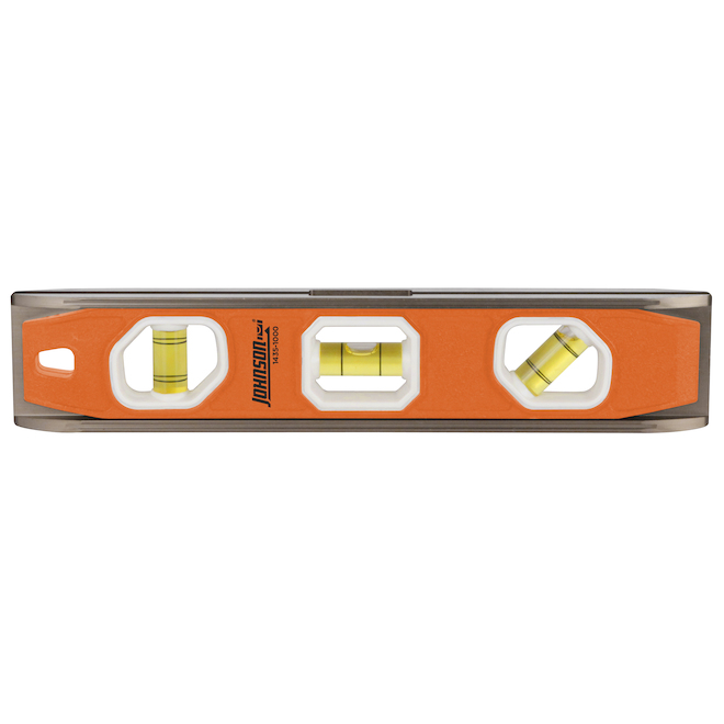 Johnson 10-in Aluminum Magnetic Torpedo Level - Orange