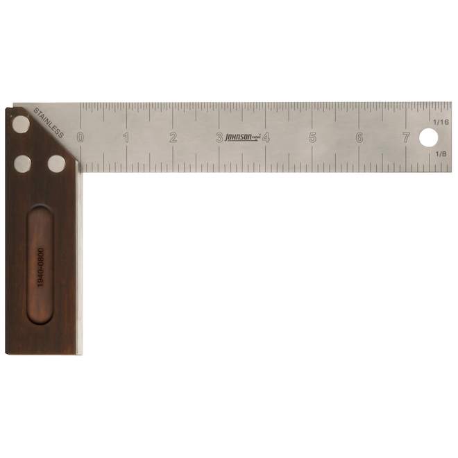 Johnson Level 8-in Heavy Duty Bamboo Stainless Steel Try Square