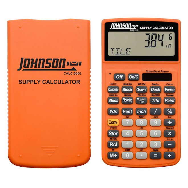 Johnson Supply Calculator with Pre-Programmed Functions and LCD Display - Orange