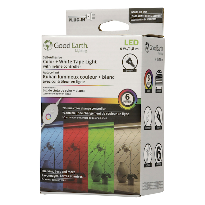 Good Earth Lighting 6-ft LED/RGB Plug-In Light Tape