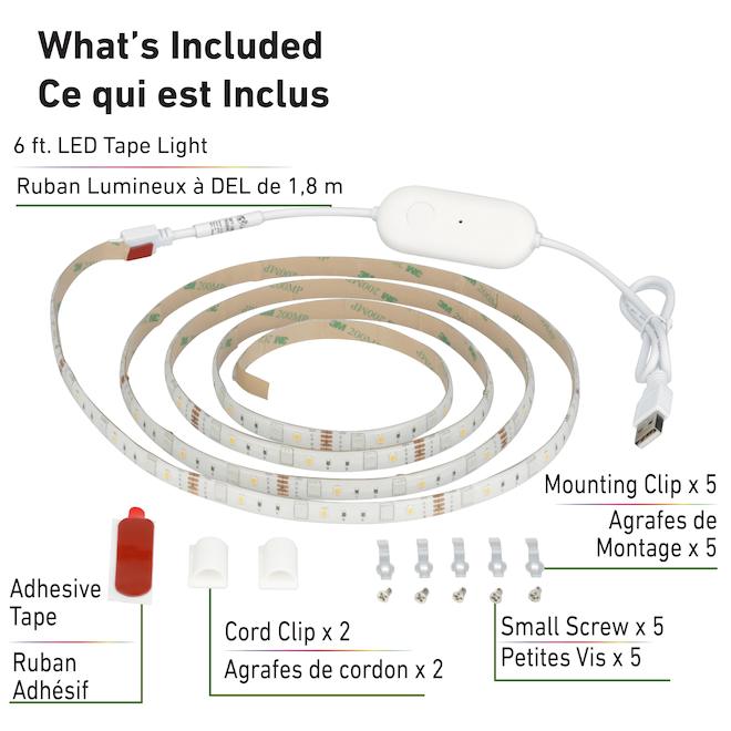 Good Earth Lighting 6-ft Wi-Fi RGBW Light Tape with USB Plug-In