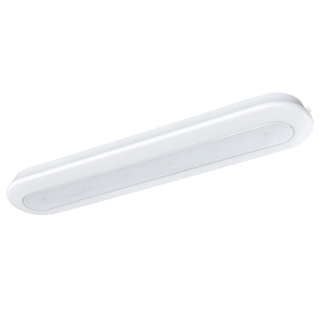 Ecolight 12-in White LED Plastic Under Cabinet Light Bar - Batteries Included