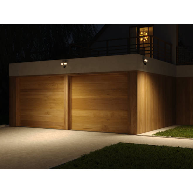 Good Earth Lighting Security LED Floodlight with 2 LED Lights 150W - Bronze