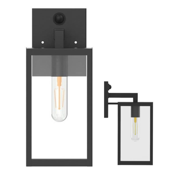 Good Earth Lighting Black Square Motion Sensor Outdoor Wall Sconce - 12.5-in