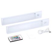Barre lumineuse rechargeable Good Earth Lighting 2-pqt blanc à DEL de 12 po L. en plastique et télécommande