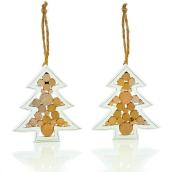 Holiday Living Wood Tree Christmas Ornament - 5.5-in - 4 PK