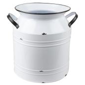Pot à lait décoratif de jardin Danson Décor 1/pqt 8,5 x 9,8 po blanc métal galvanisé