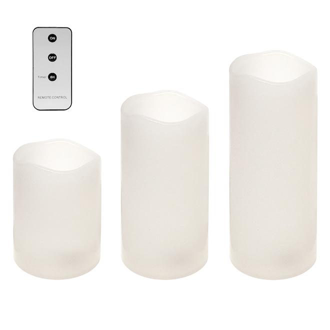 Landon & Co. Set of 3 LED Candles with Remote Control - White