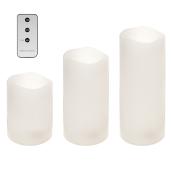 Landon & Co. Set of 3 LED Candles with Remote Control - White