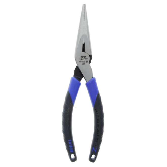 IDEAL Long-Nose Pliers with Wire Cutter and Smart-Grip - 8 1/2-in