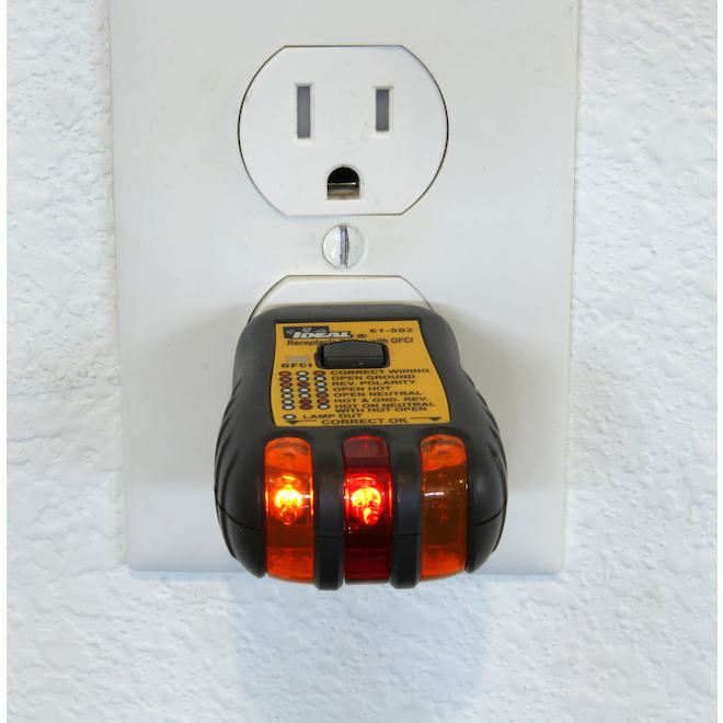 IDEAL GFCI 120 Volts Black Receptacle Tester with LED Indicator