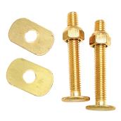Master Plumber Closet Bolts - Solid Brass - Toilet Mounting Sets - 5/16-in D x 2 1/4-in L - 2 Nuts - 2 Washers