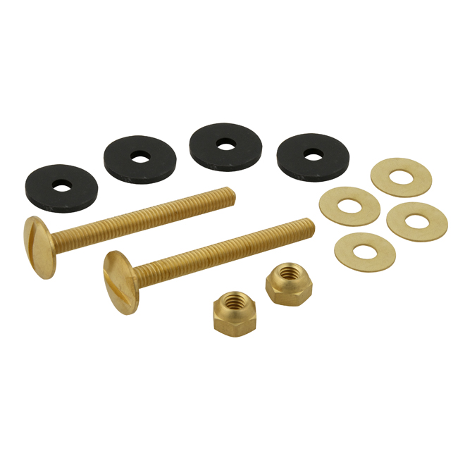 thumbnail image 2 of 5/16" X 3" Tank To Bowl Bolt Set With Gasket, Brass Plated Bolt 2 of 10
