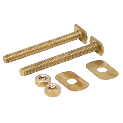 Master Plumber Closet Toilet Bolts - Brass - 5/16-in D x 3-in L - Mounting Hardware - Copper Zinc