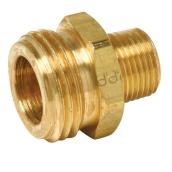 Master Plumber Garden Hose Adapter - Solid Brass - Inlet and Outlet Male Threaded - 3/4-in dia x 3/8-in dia